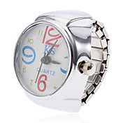 Unisex di stile del fiore della lega analogico al quarzo Anello Watch (Argento)