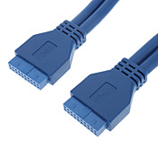 USB3.0 20P F / F Cavo rotondo (0,5 m, Blu)