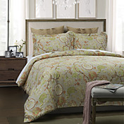 5pcs graça print floral de linho conjunto de capa de edredon