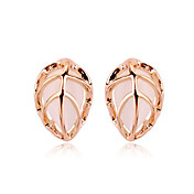 Imitasjon Opal og høy kvalitet legering 18K gullbelagt øredobber (Lengde x Bredde: 16 x 12 mm)