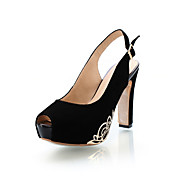 Amazing Suede Chunky Heel Peep Toe Party/Evening Shoes