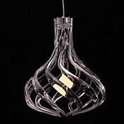 60W Comtemporary Pendant Light with 1 Light in White Acrylic Shade Spiral Designed