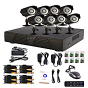 8-Kanal Home and Office CCTV DVR-System (P2P Online, 8 Außenkamera)