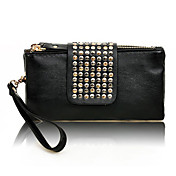 Lady's Stijlvol Punk Rivet Lang Pattern Wallet
