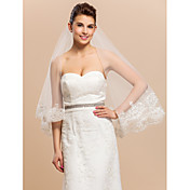 Moniste Tulle bout des doigts voile de mariée en dentelle Applique bord