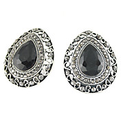 Retro Acrylic Platinum Plated Crystal Earrings