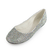 Elegant Patent Leather Flat Heel Closed-toe With Rhinestone Party / Casual Shoes
