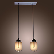 luzes de vidro modernos pendentes, com 2 luzes no design do frasco transparente