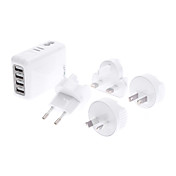 4 ports USB Wall Charger for iPhone & iPod (5.25V 2.1A)
