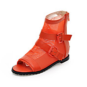 Stylish Leatherette/Tulle Flat Heel Sandals With Buckle Party / Evening Shoes (More Colors)