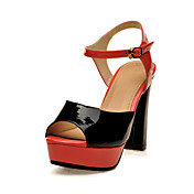 Mote PU Chunky hæl peep toe sandaler med Platform fest / kveld sko (flere farger)