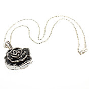 2GB Black Rose Shaped 8GB USB 2.0 USB Flash Drive U Disk Pen Stick med Neck Chain (Black & Silver)