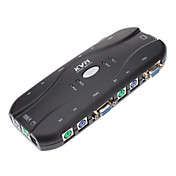 4 ports PS à 2 KVM Switch 250MHz supporte 1920 x 1440