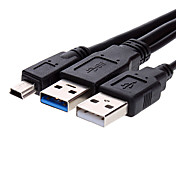 USB 3.0 2 x A vers câble mini 10P pour imprimante, le partage des données (1 m)