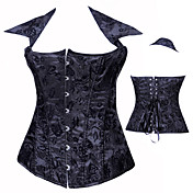 Black Satin Classic Lolita Corset with Collar