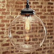 Natureza 60W inspirado Pingente contemporâneo com Sombra Transparente Globo de vidro