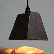 40W Luz retro Pendant artístico com metal enferrujado Sombra em forma de sino