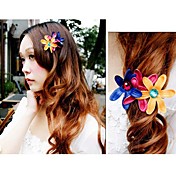 Women's Summer Colorful Zircon Three Flowers Hair Clip