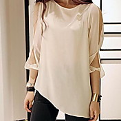 Women's Chiffon Cold Shoulder Asymmetrical Hem Blouse