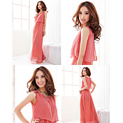Kvinders Chiffon Plisseret Maxi Dress