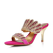 Sexy Leather Stiletto Heel Sandals With Rhinestone Party/Evening Shoes(More Colors)