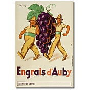 Trykt Canvas Art Vintage Engrais D'Auby av Vintage Posters med utstrakte ramme