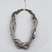 Pretty Alloy with Imitation Pearl and Crystal Necklace