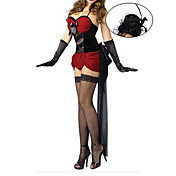 Gothic Wine Red and Black Demitoilet Women's Costume