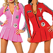 Sexy Cool Racing Girl Check Pattern Polyester Suit (3 Pieces)