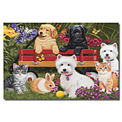 Framed Art Print Animal Garden Party by William Vanderdasson