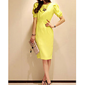 Dames Elegant Cut Out Puff Sleeve Dress