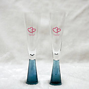 Personalisierte Hochzeit Toasten Flöten mit blauem Glas Stem