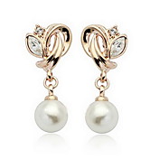 Sjarmerende Alloy med Crystal og Imitation Pearl øredobber