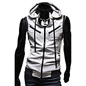 zipper dos homens malha colete moletom com capuz