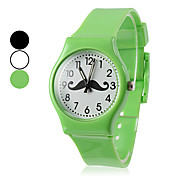 Unisex Beard Pattern Silicone Analog Quartz Wrist Watch (Assorted Colors)