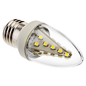 E27 2W 110-130LM 24x5050SMD 2800-3200K Warm White Light LED Candle Bulb(85-265V)