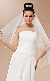 One-tier Tulle With Bead Fingertip Veil (More Colors)