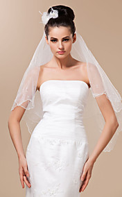 One Layer Beautiful Fingertip Length Wedding Veil