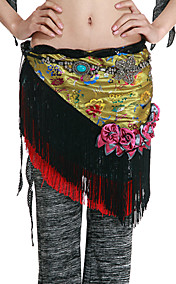 rendimiento satén ropa de baile con borlas bufanda / vientre apliques danza de la correa / cadera para damas más colores