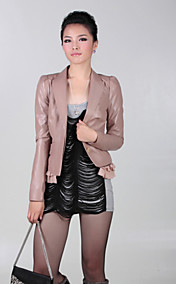 Fashion Long Sleeve Party/ Career Lambskin Leather Jacket With Lace (More Colors)