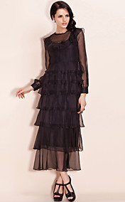 ts elegant cascading flounced kjole