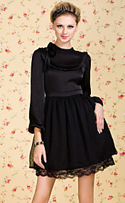 ts vintage forreste folder polka dot chiffon kjole