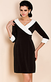 ts contrasterende kleur revers slim dress