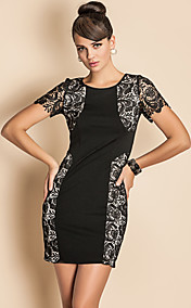 TS Lace Stitching Bodycon Dress