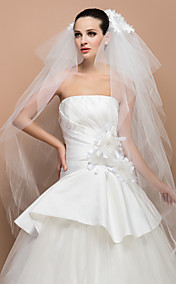 Six rang Voiles de mariage valse avec Bord de coupe