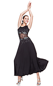 salón de baile dancewear de poliéster con lentejuelas vestido de baile latino para damas