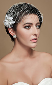 Beautiful Tulle Wedding Bridal Flowers Headpiece Fascinators