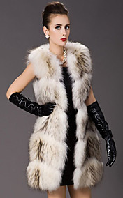 Collarless Raccoon Fur Casual/Party Vest (More Colors)