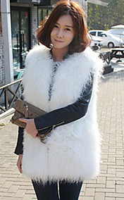 Chic Sleeveless Collarless Faux Fur Casual/Party Vest (More Colors)