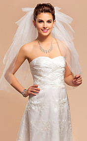 Five-tier Elbow Wedding Veil With Cut Edge